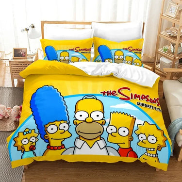 Housse de Couette Les Simpsons Jaune